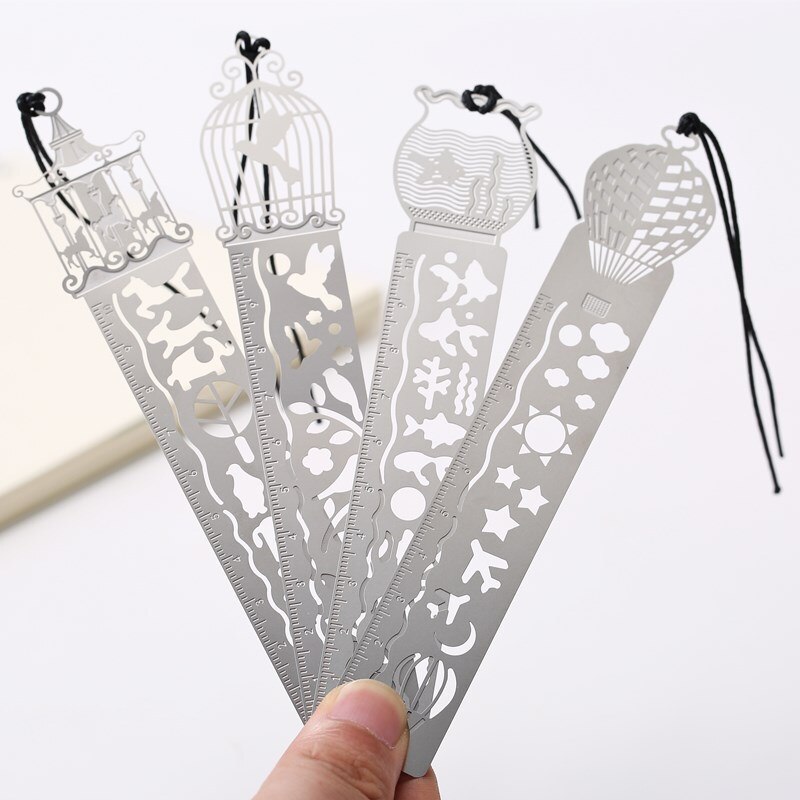 Leuke Kawaii Creatieve Paard Birdcage Holle Metalen Bladwijzer Heerser Voor Kinderen Student Schoolbenodigdheden 1Pcs