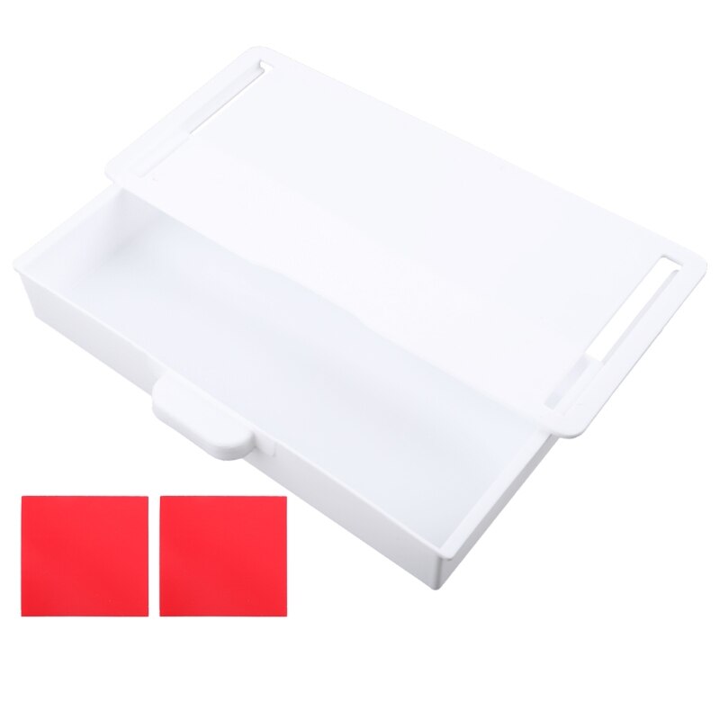 Under Desk Drawer Organizer Hidden Desktop Storage Box for Office Pen Holder Adhesive Kitchen Knife Fork Storage Tray S24 21