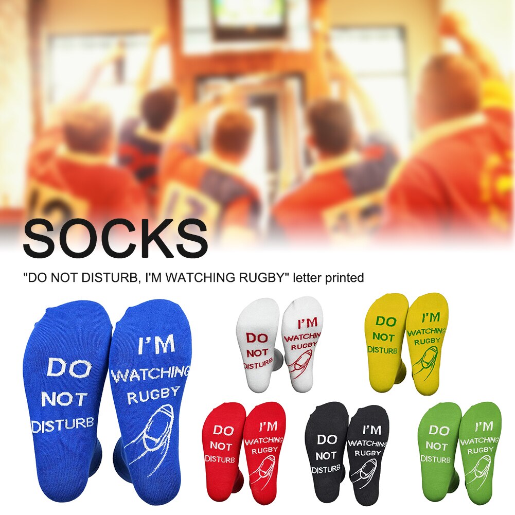 Femmes hommes ne pas déranger je regarde Rugby drôle quotidien porter mi-mollet nouveauté chaussettes confortable doux lettre imprimé