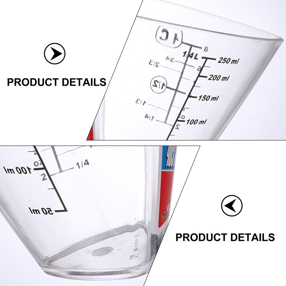 1 Pc 250 Practical Measuring Cup Scale Cup Chic Kitchen Utensil (Transparent)