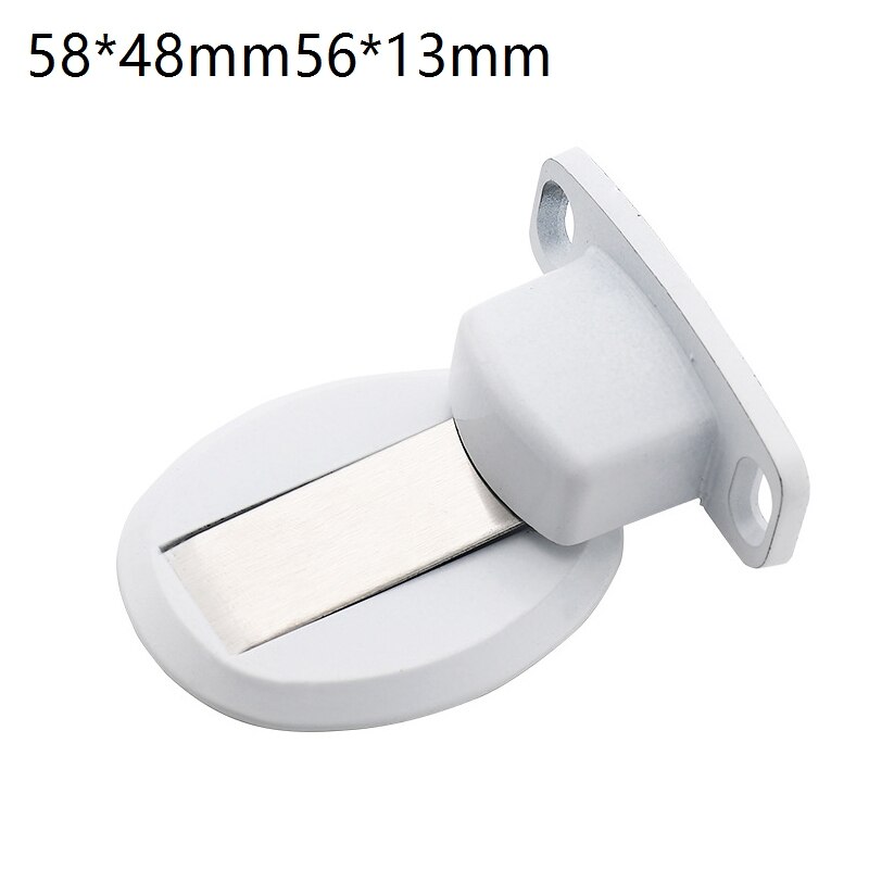 Rvs Deurstopper Slaapkamer-Collision Sterke Magnetische Aluminium Onzichtbare Deur Stop Elektromagnetische Deur 1Pc: white  No screws