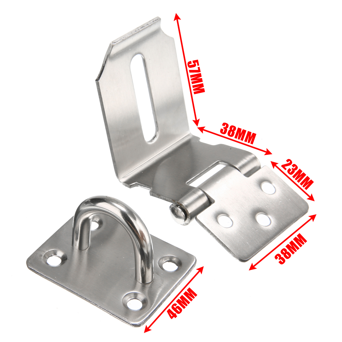 Durable Stainless Steel Hasp Latch And Staple Gate Anti-theft Door Shed Latch Lock For Padlock Household Safety 90 Degree