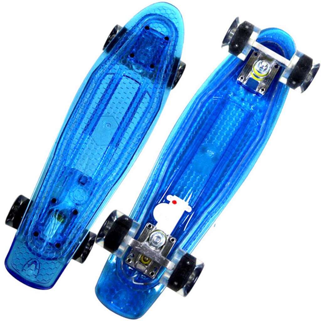 freundlicher der Lithium-batterie wiederaufladbare Blitz fisch bord vier-Rad doppel Skateboard Anti-Unterhose Banane Gremium anfänger Rolle: Blau