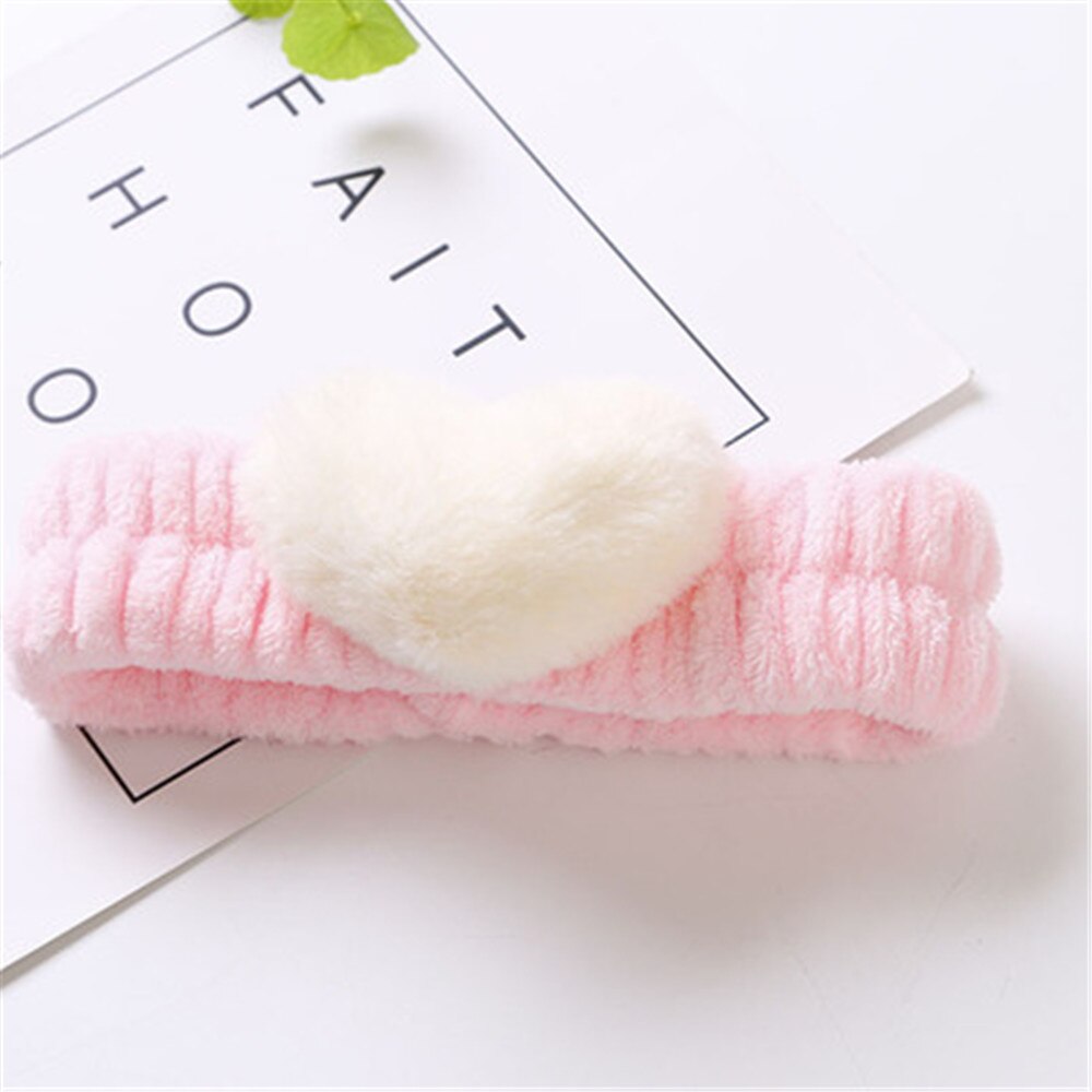 Doux corail velours bandeau cheveux filles mignon amour coeur bandeau coréen lavage visage maquillage bandeau femmes Simple cheveux accessoires: 4
