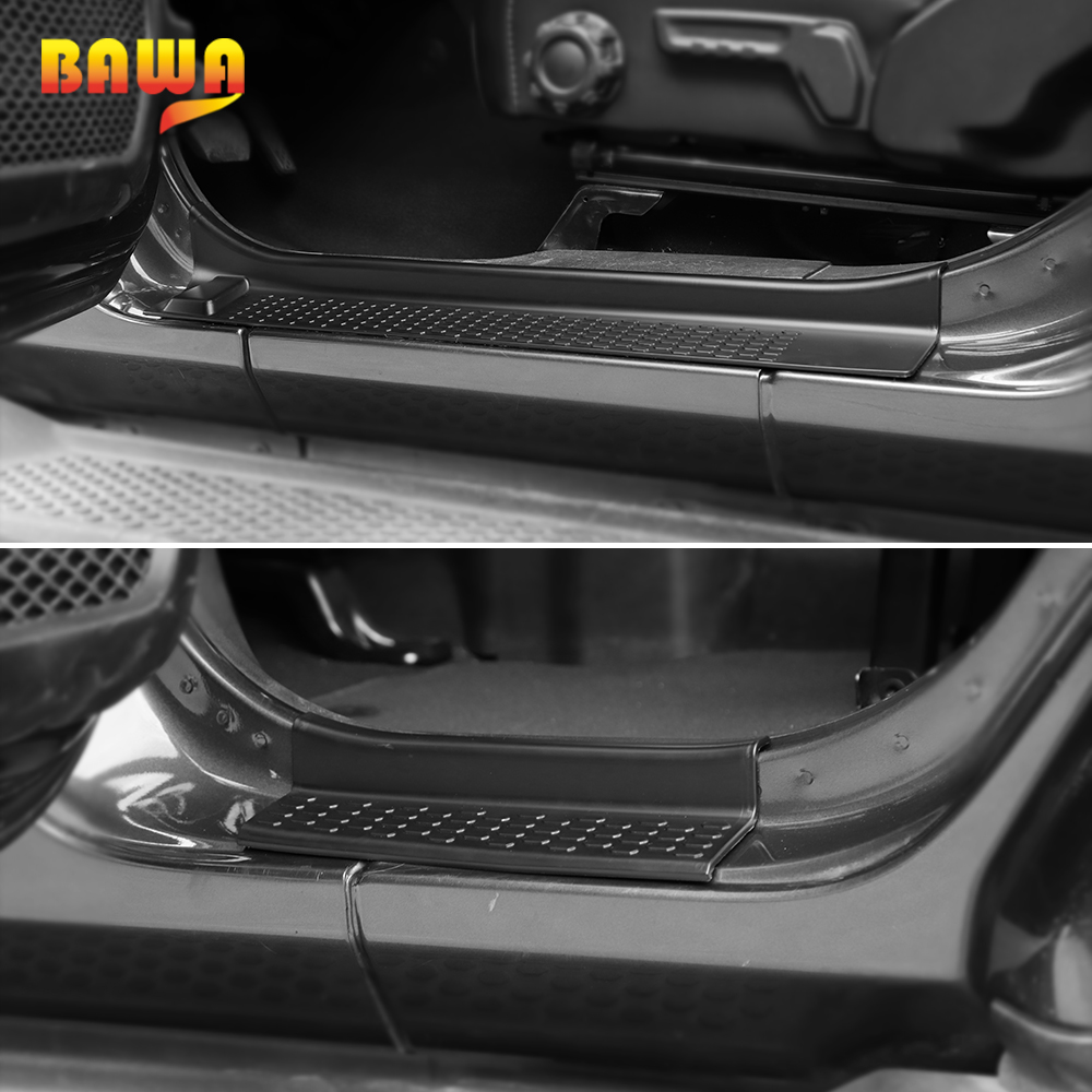 Car Accessories for Jeep Wrangler JL JT 2022 Welcome Pedal Cover Door Enter Guard Sill Scuff Plate Black