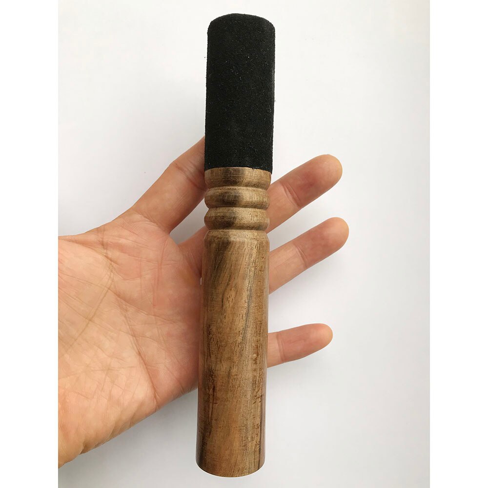 Tibetansk sångskål handgjord hård trästriker läderinpackad träpinne klubba 12/18cm alternativ