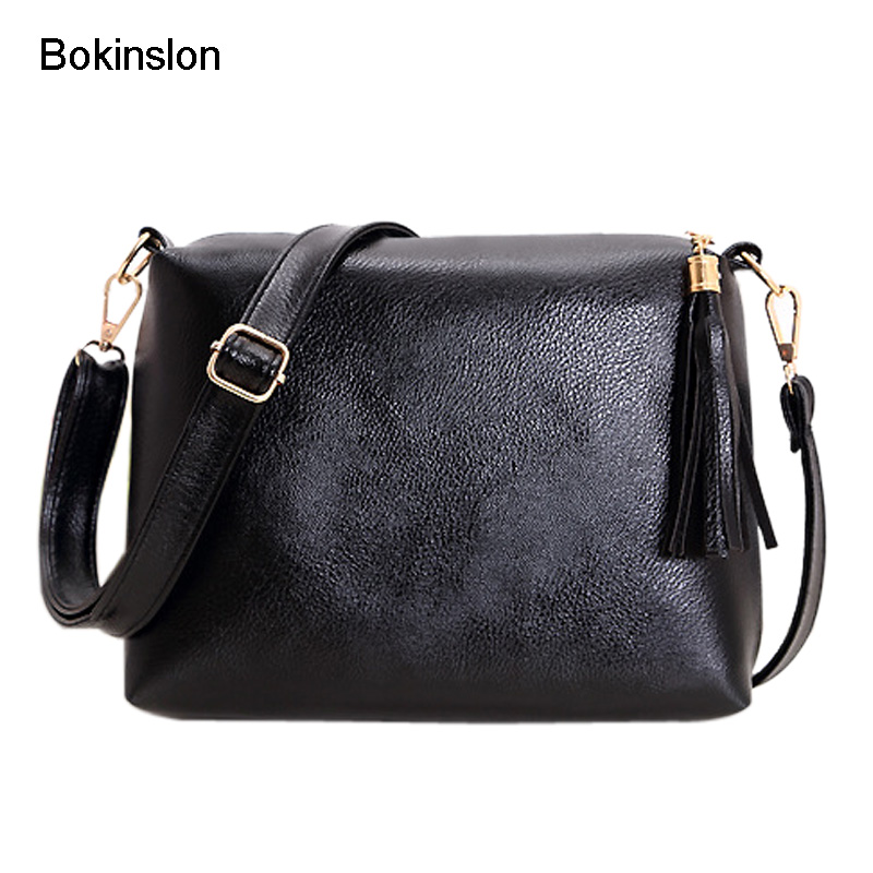 Bokinslon Schoudertassen Voor Vrouwen PU Lederen Vrouw Crossbody Tas Effen Kleur Kleine verse Vrouwen Populaire Tassen