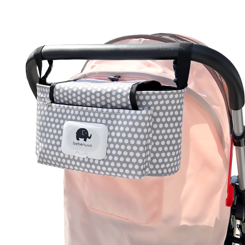 Large capacity baby stroller hanging bag flip wipes storage box baby diaper bags organizer shoulder bag shoulder bag mummy bag tote