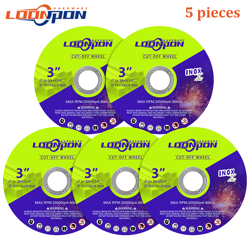 Loonpon 3 Zoll/75 mm Metall-Trennscheibe, Trennscheiben, Kreissägeblatt, Schleifscheiben, Winkelschleifer, Rad für Edelstahl: Gold