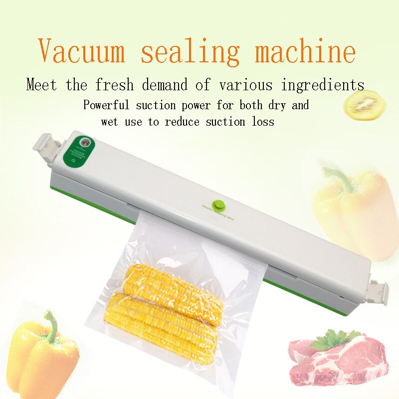 Food Vacuum Sealer Verpakking Machine Met 10 Stuks Zakken Gratis Vacuüm Voedsel Sluitmachine Vacuüm Sealer Packer