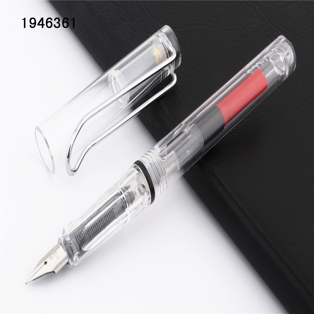 Pluma estilográfica de tinta blanca transparente de lujo de 359, útiles de oficina para estudiantes, bolígrafos elegantes para escribir en la escuela