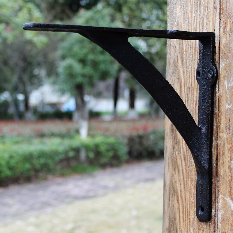 Cast Iron Craftwork Tabletop Triangle Support Frame Bracket Bookshelf Shelf Bracket Fixed Bearing Tripod