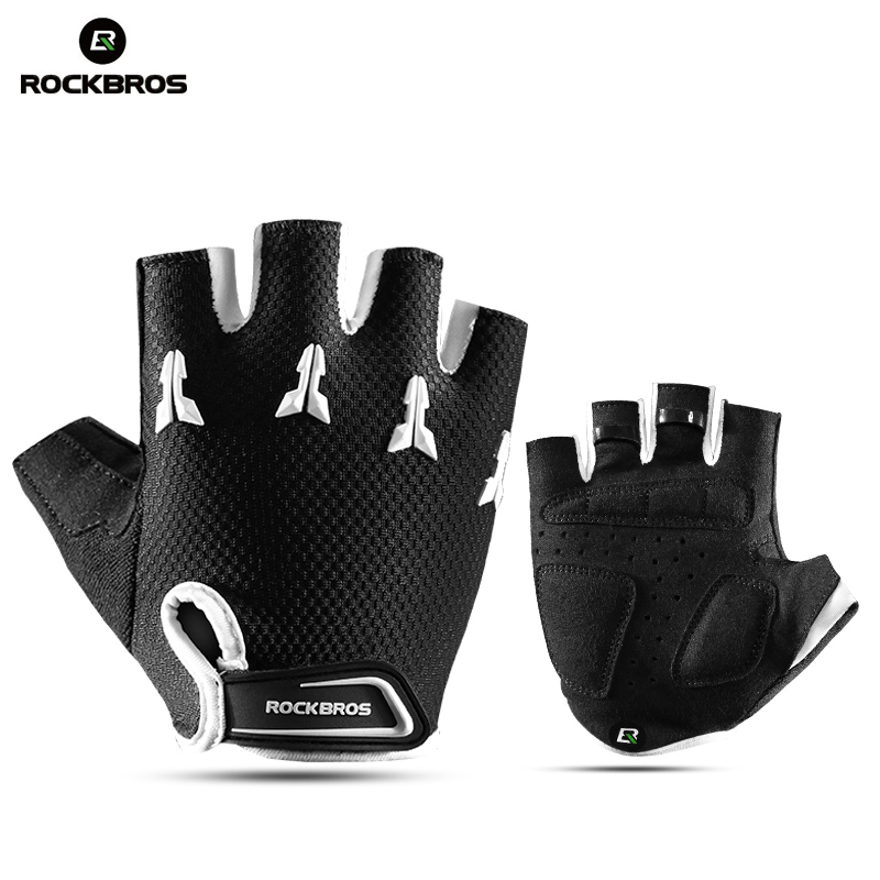 Rockbros luva esportiva para crianças, luva esportiva sem dedos e anti-estoque com gel para equilíbrio de polia de meninos e meninas luvas, luvas