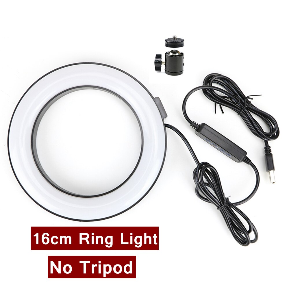 10-13 pollici LED Ring Light con treppiede telefono Video Selfie Ring Lamp dimmerabile fotografia luci rotondo Flash Ringlight per Tiktok: Only 16cm Light