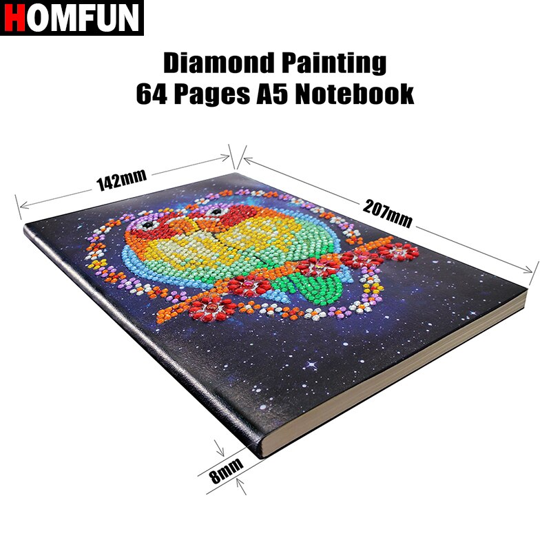 Homfun  a5 notesbøger 5d diy diamantmaleri speciel form dagbog bog diamantbroderi korssting rhinestones dekor