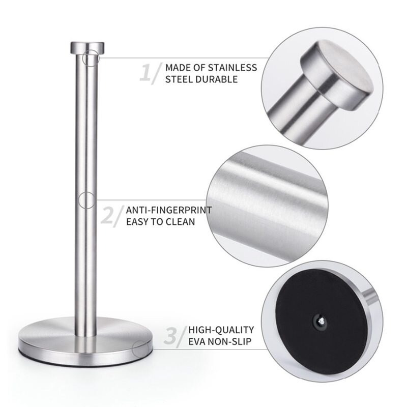 Stainless Steel Roll Paper Towel Rack Kitchen Tissue Holder Bathroom Toilet Paper Stand Napkin Rack House Tool