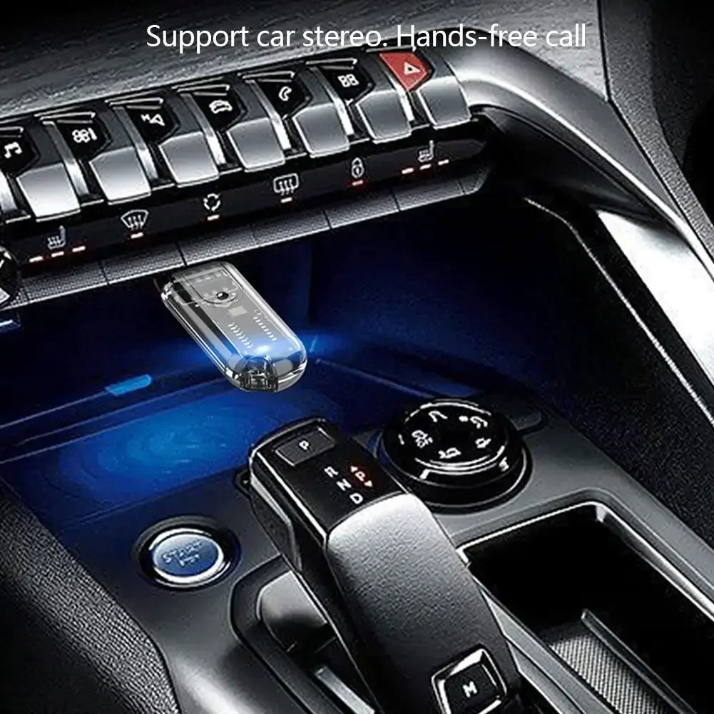 Receptor USB Bluetooth 5,3 para coche, Kit de alimentación para llamadas manos libres, adaptador de Audio inalámbrico estéreo para coche, Radio FM