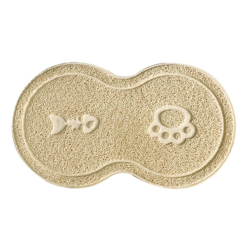 ¡Novedad de ! Alfombra de cama para gatos a la , recogedor de suciedad, agua, arena, cuenco, Mantel Individual para gatos, accesorios: Cream coloured