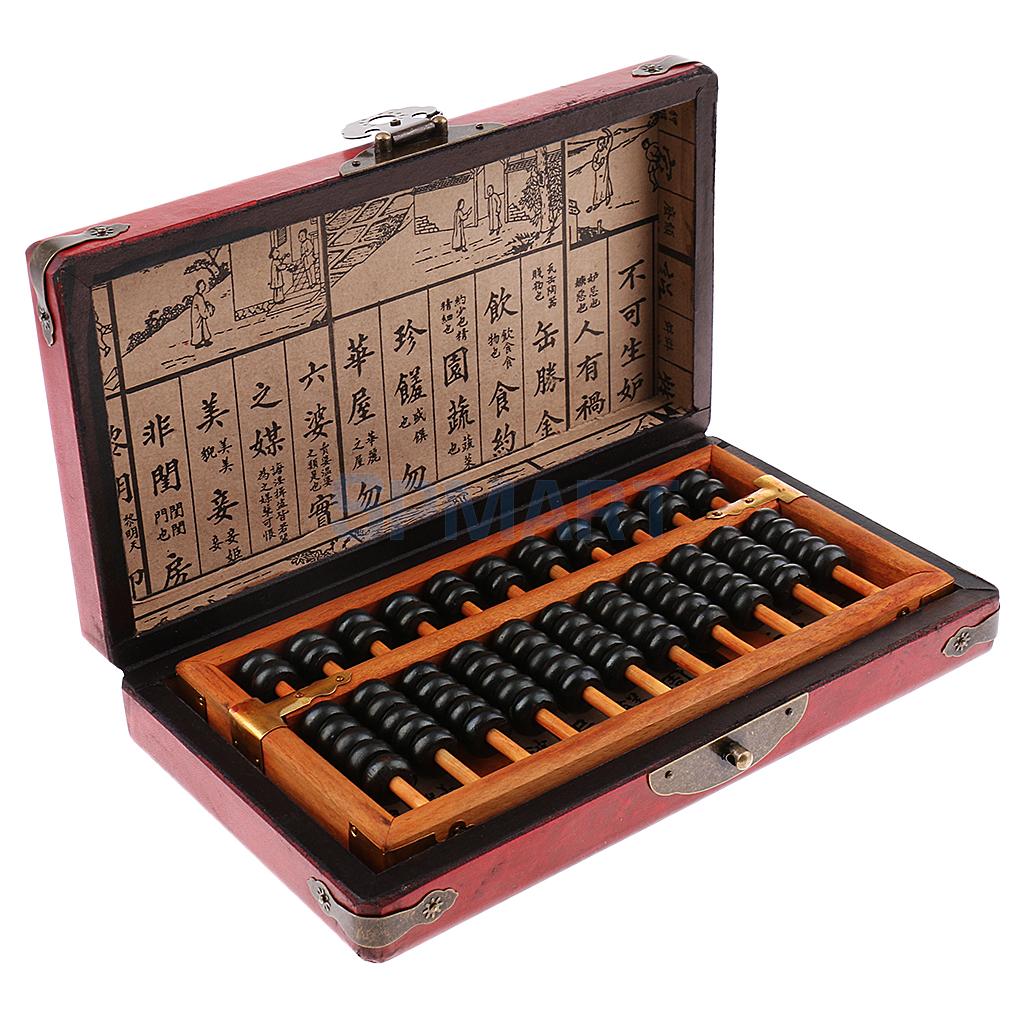 11 Kolom Vintage Houten Kraal Rekenen Abacus Berekenen Tool Met Doos Collectible