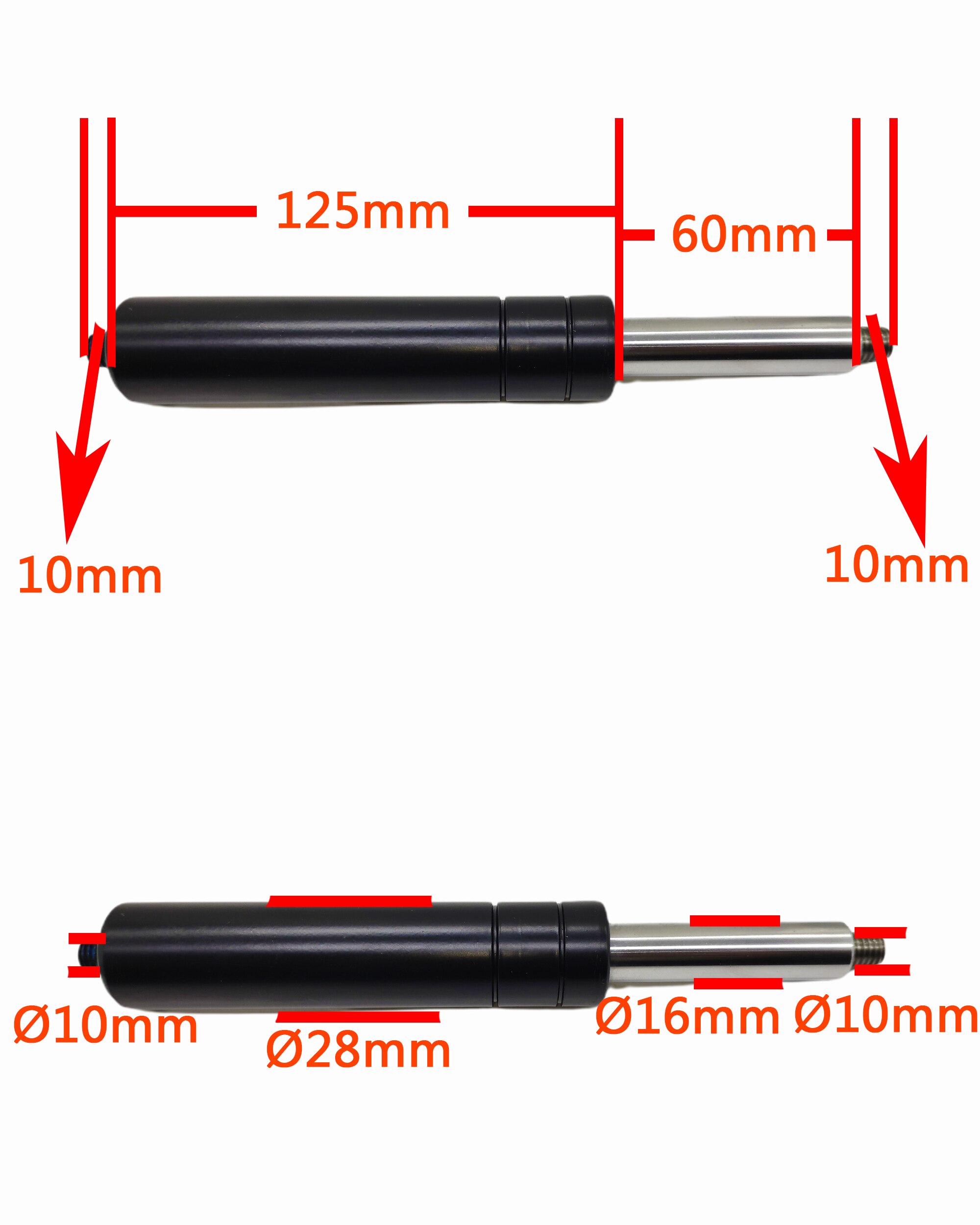 550LBS Strut Damper Gas Strut Shock Spring Lift Rod Prop Automotive M10 Gas Springs Force Auto Gas Spring Strut