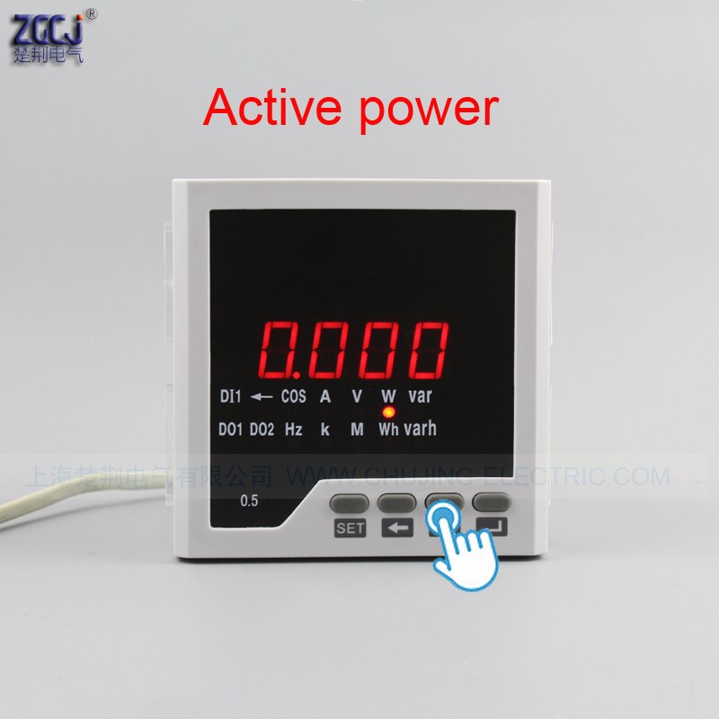 Single phase CJ-D3 power meter and power panel meter power meter multifunction meter A V W Hz cos meter with RS485