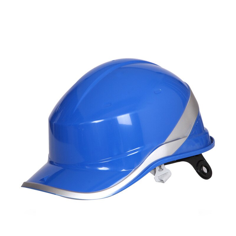 Casco de seguridad de Material aislante ABS, casco de trabajo con rayas reflectantes, protector aislante para sitio de construcción: Azul