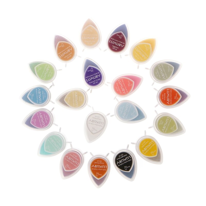 Colorful Ink Pad Finger Stamp Ink Pad Washable Eco-friendly Non Toxic for Boy Girl DIY Scrapbooking Crafts Card Marking