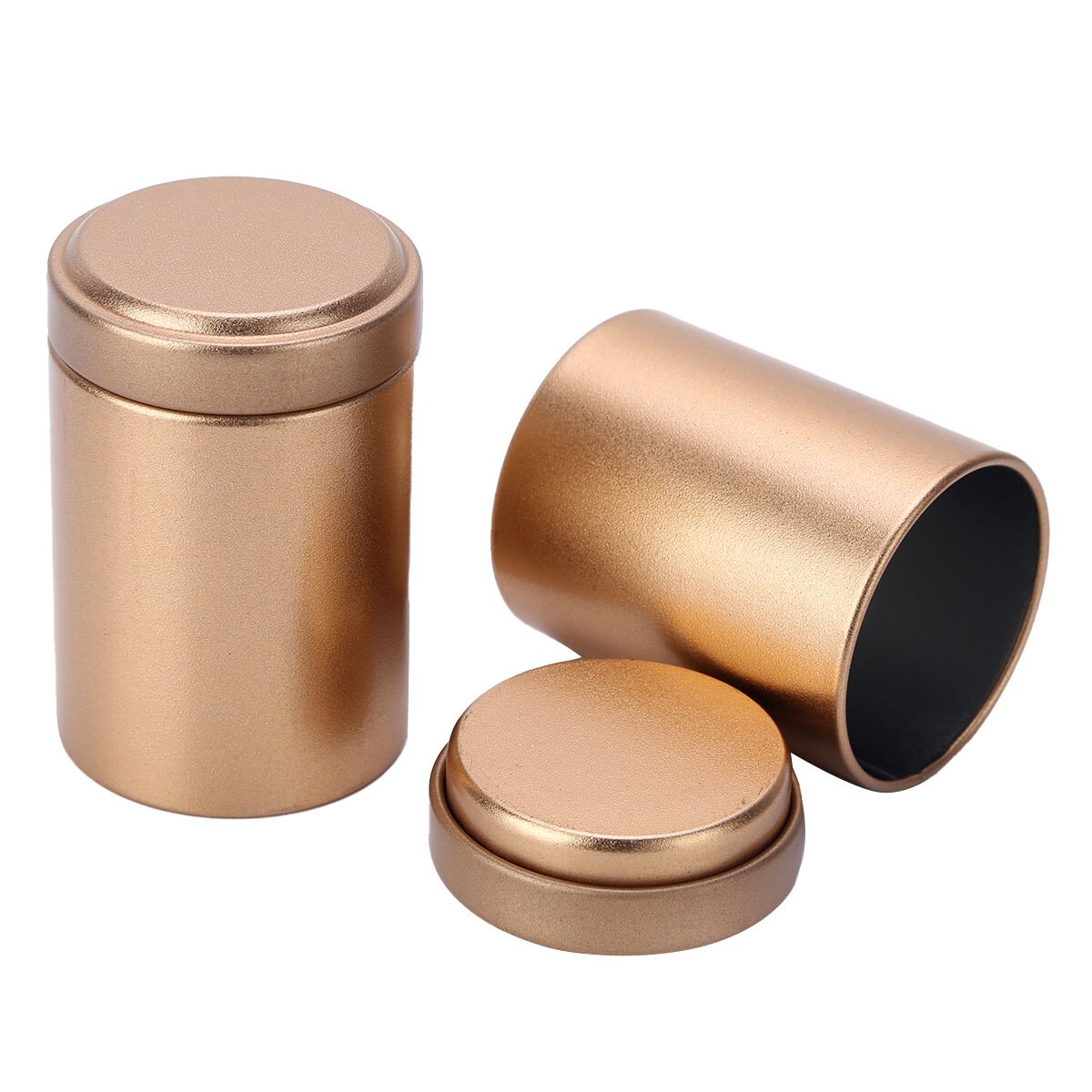 2Pcs Aluminum Moisture-Proof Mini Empty Tea Tins Canister Loose Leaf Tea Tin Containers with Airtight Lid Food Storage Container