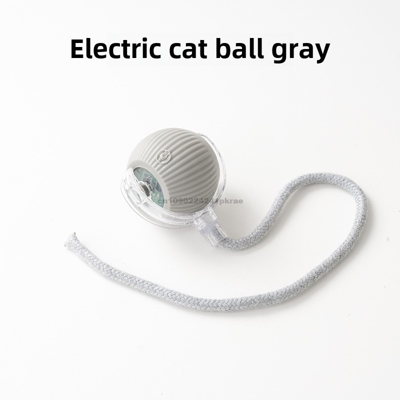 Interactief kattenspeelgoed, automatische rollende bal met staart, oplaadbaar interactief speelgoed voor huisdieren, intelligente muis voor katten: WHITE