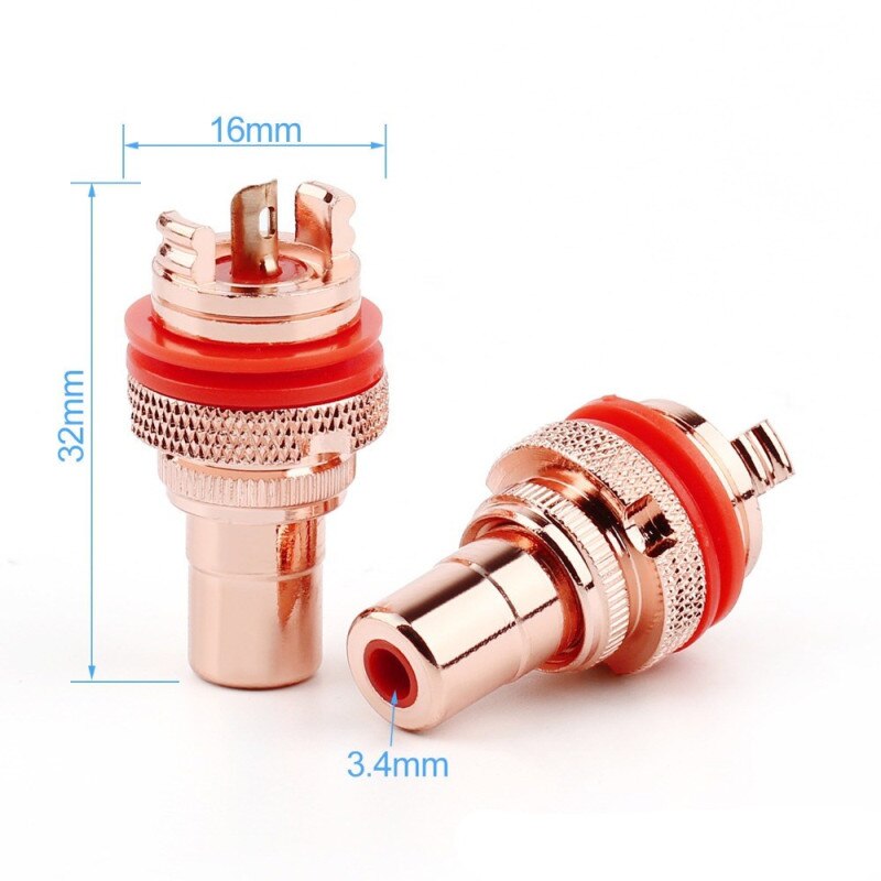 Rca-kontakt honhögtalarterminaler guld/rodiumpläterad koppar rca-uttag chassi cmc-kontakter audiojack hifi-adapterkontakt
