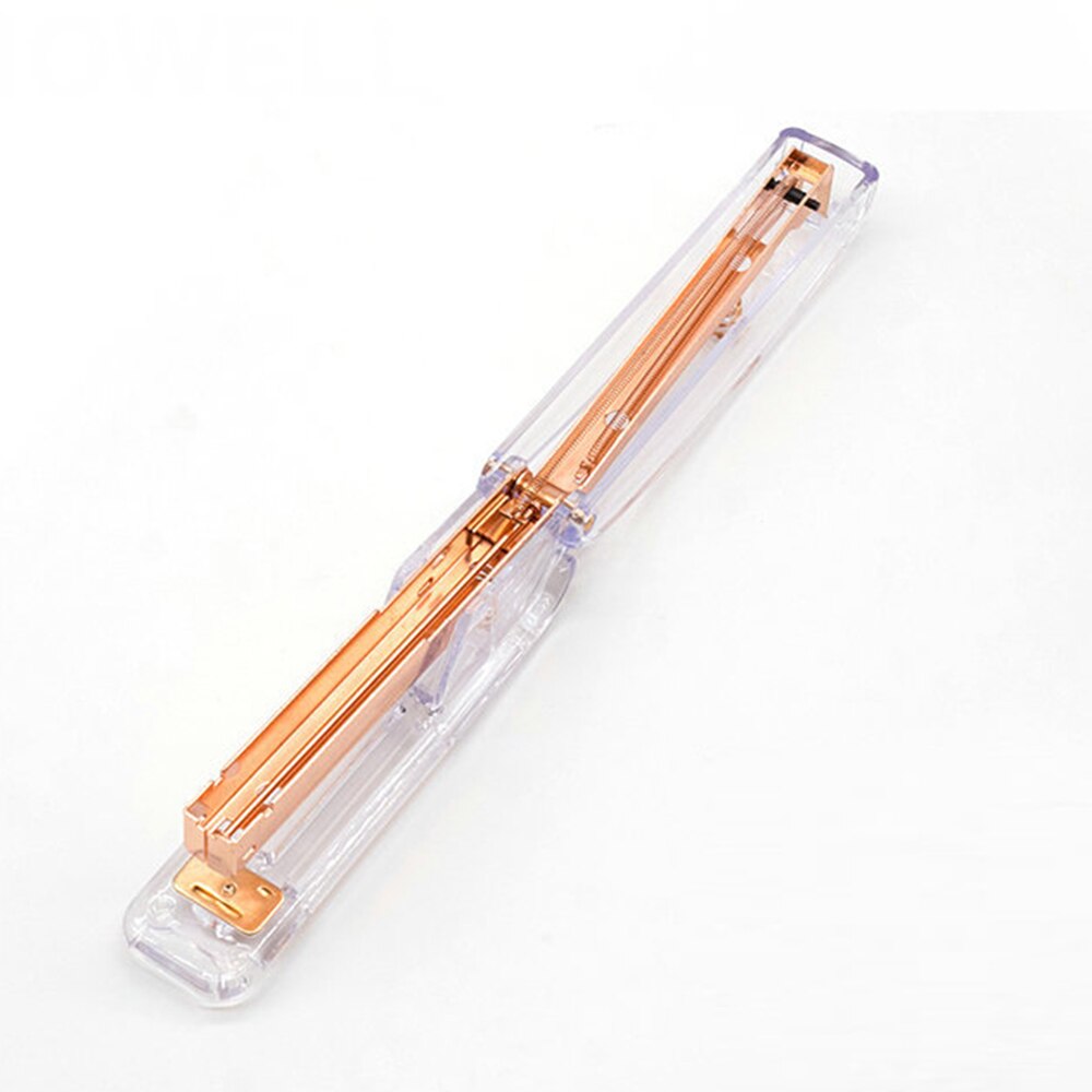 Rose Gold Hefter Auflage Metall Manuelle Hefter transparent Kunststoff Hefter Bindung Maschine Büro Schule Schreibwaren