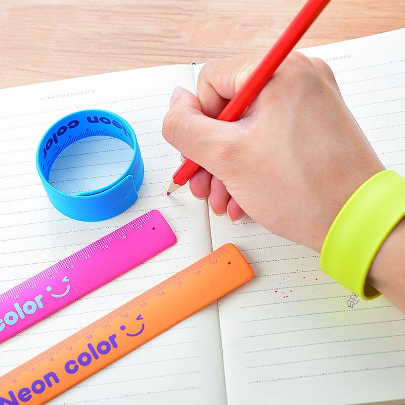 1pc Silicone w15 w54 Portable Slap Bracelet Student Supply Drawing Painting w51 Cute Soft Ruler
