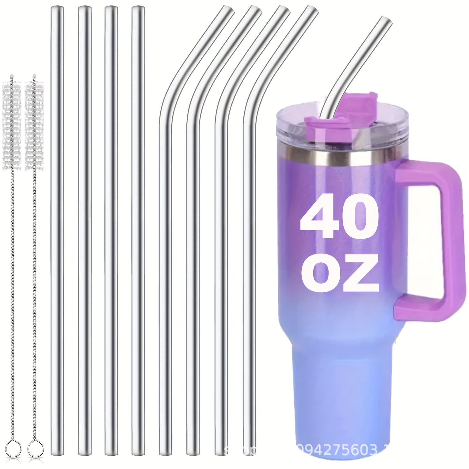 30cm silver straw reusable stainless steel straw Healthy Drinking straw cocktail smoothies