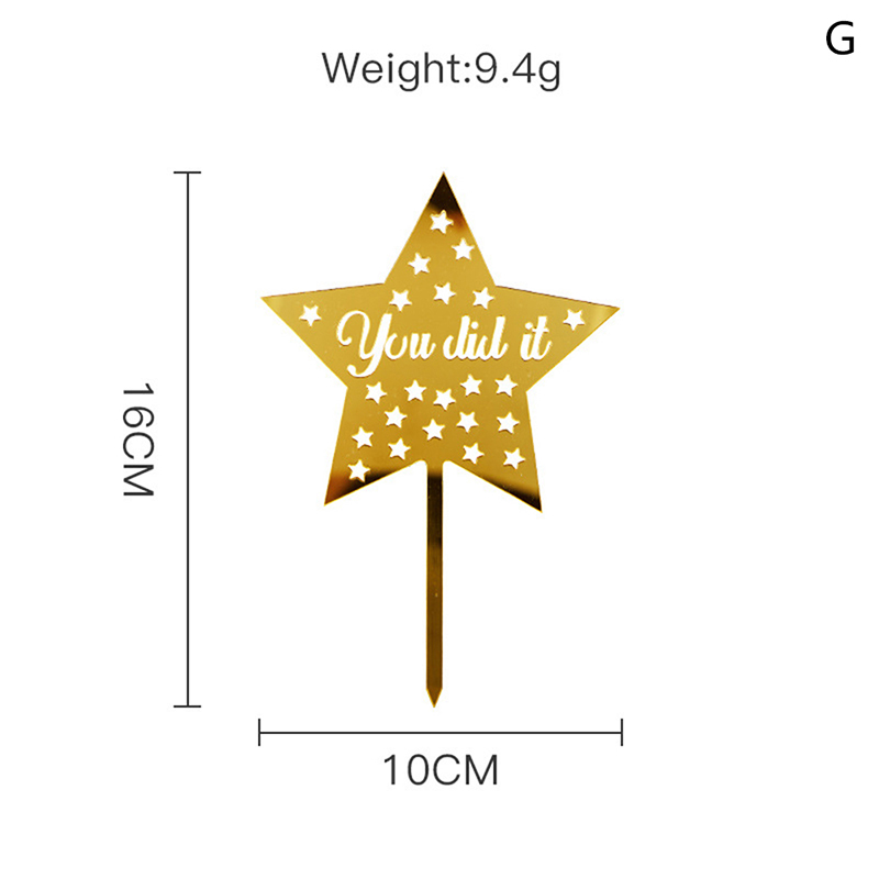 Gold Congratulations You Did It Grad Cake Topper Graduation Celebration Decor: G