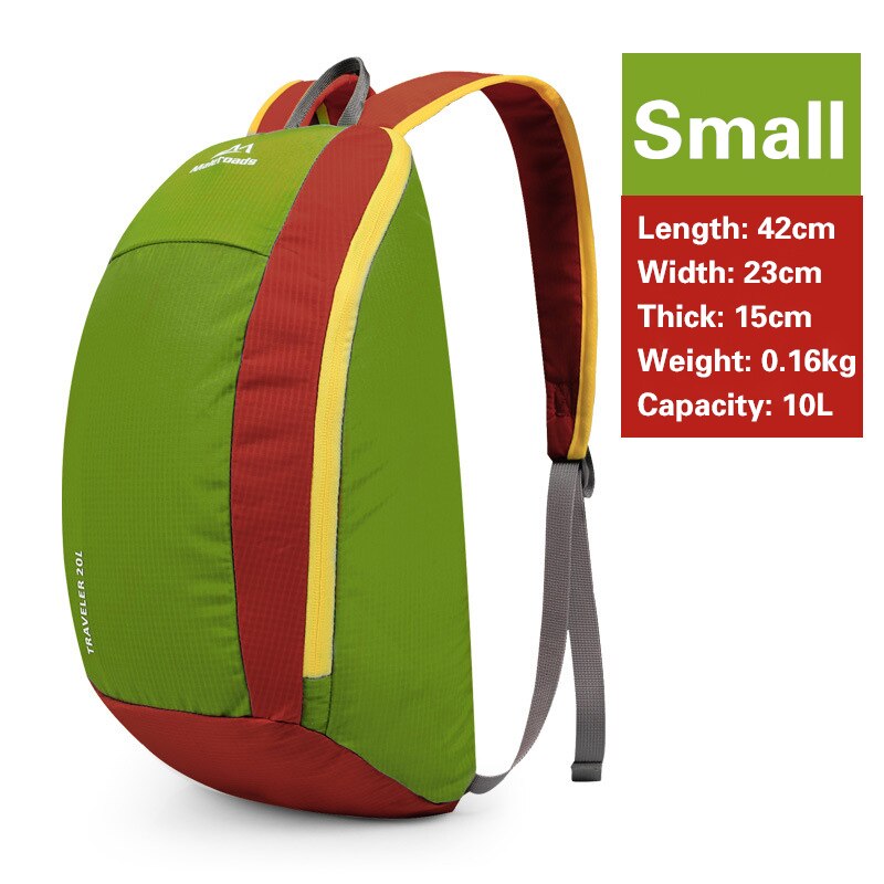 Maleroads Hiking Backpacks Travel Unisex Folding Backpack Lightweight 10L 20L Waterproof Outdoor Travel Backpack Hiking Camping: Green-10L