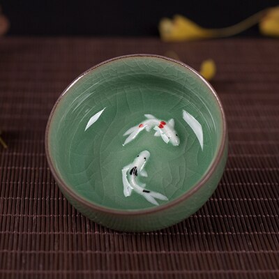 ! Crackle glaze Saucer china Porcelain coffee cup Chinese Longquan Celadon Celadon Teacup cups tea set cups tea sets: 2 Pcs / A
