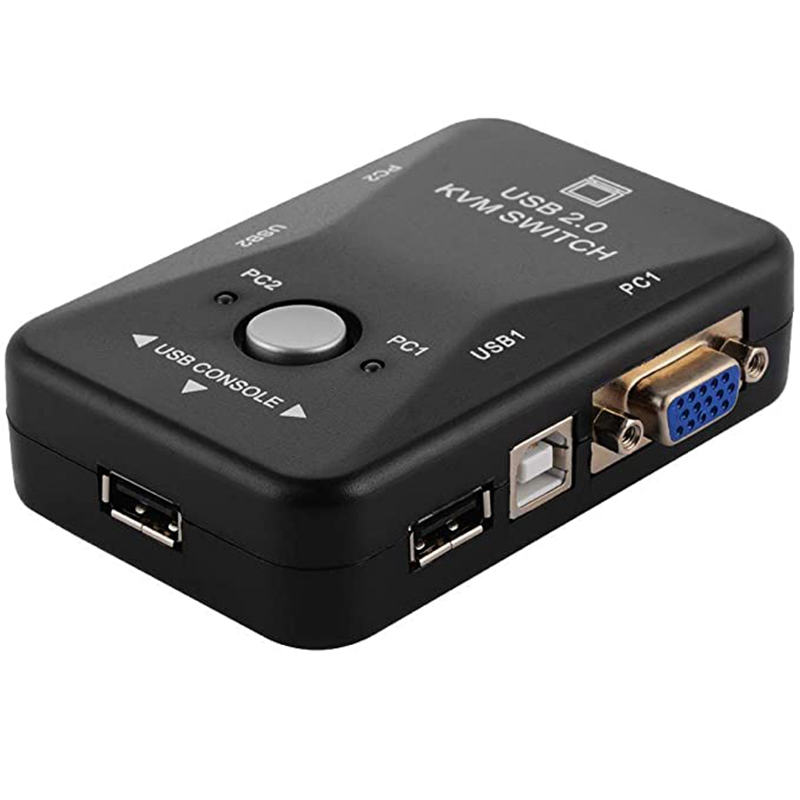 KVM VGA Switcher 2 Porte USB 2.0 KVM Switch Box Adattatore Ideale per PC Tastiera Mouse Scanner Stampante &amp; Più 1920x1440