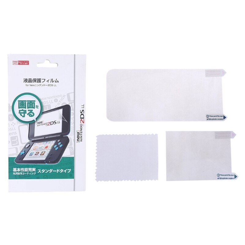 C1FD 2in1 Top Bottom Ultra Clear Beschermende Film Oppervlak Guard Cover Voor 2DS Xl 2DS Ll Lcd Screen Protector huid