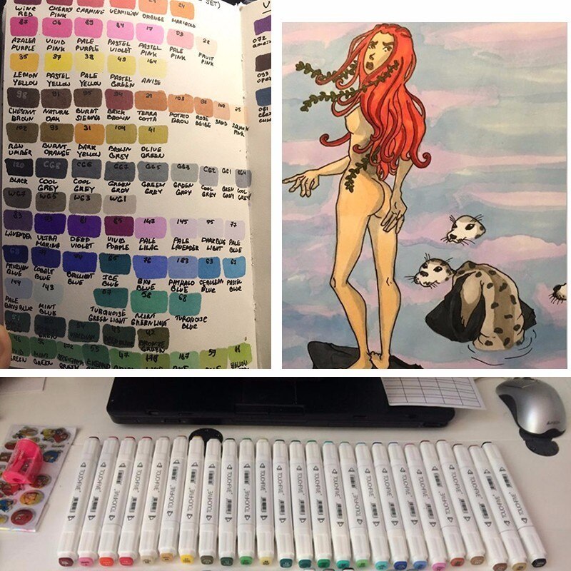 TouchFive Alcohol marker 168 color alcohol-based ink sketch 80 color markers for artist drawing comics animation art supplies