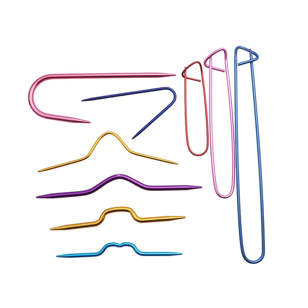 9 Stck Kabel Nadel krumm Nadel Stich Halfter Tragbare Regenbogen Farben betroffen Nadeln Bausatz Für betroffen Zubehör