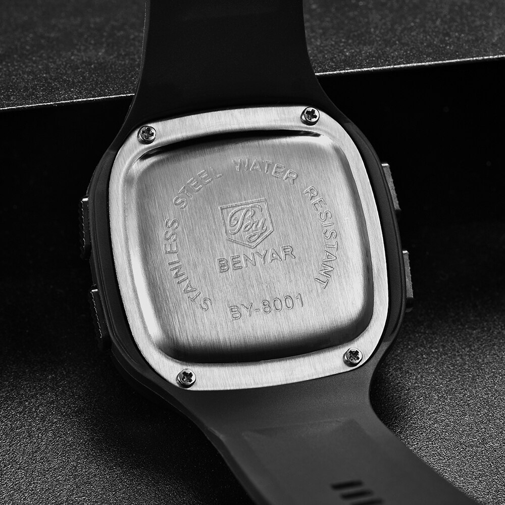 Benyar nieuwste elektronische herenhorloge schokbestendig duurzaam automatische datum top luxe elektronisch digitaal sporthorloge voor heren