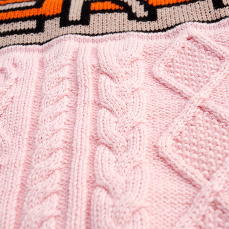 Wintertrui voor meisjes en jongens, wollen gebreide top, thermokleding voor kinderen, klassieke ronde hals trui met letters.