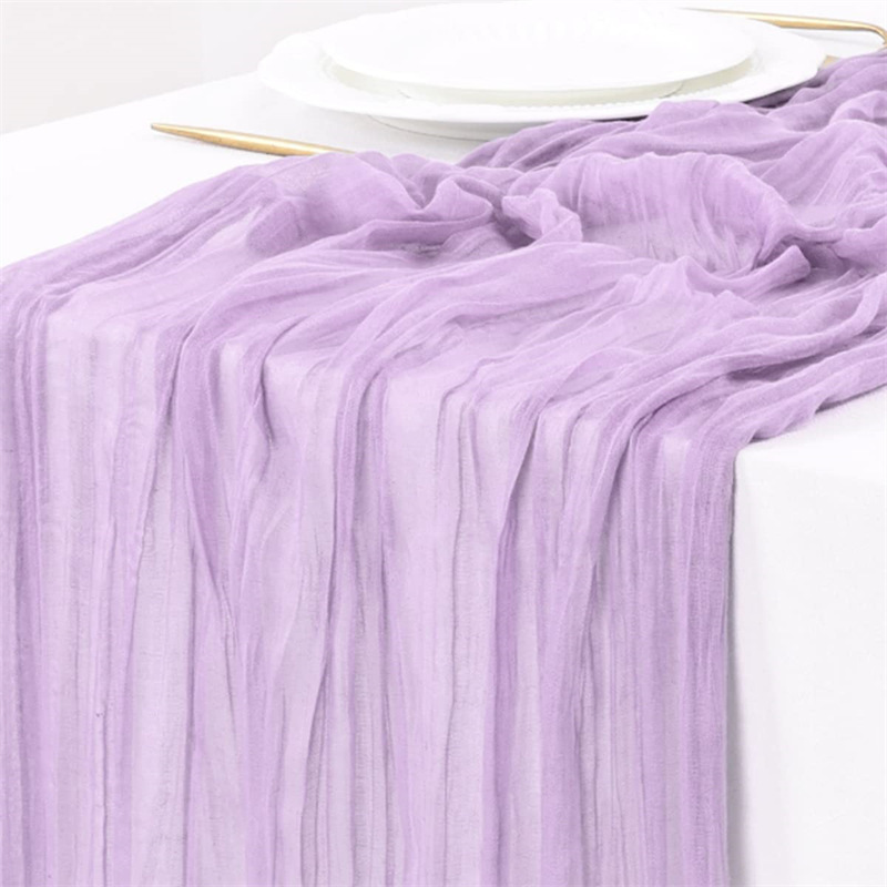 2 Stück pro Los Tischläufer im böhmischen Stil, , faltiges Bali-Garn, zerknitterte Tischfahne, Innenraum, Party, Hochzeit, Dekoration: Licht Gelb