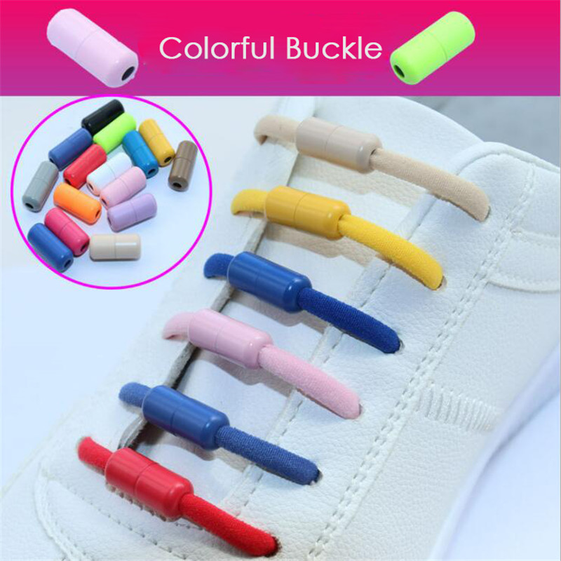 10 Uds. De cierres elásticos para cordones, cierre de cápsula de Metal, hebillas de punta, sin cordones, accesorios para cordones