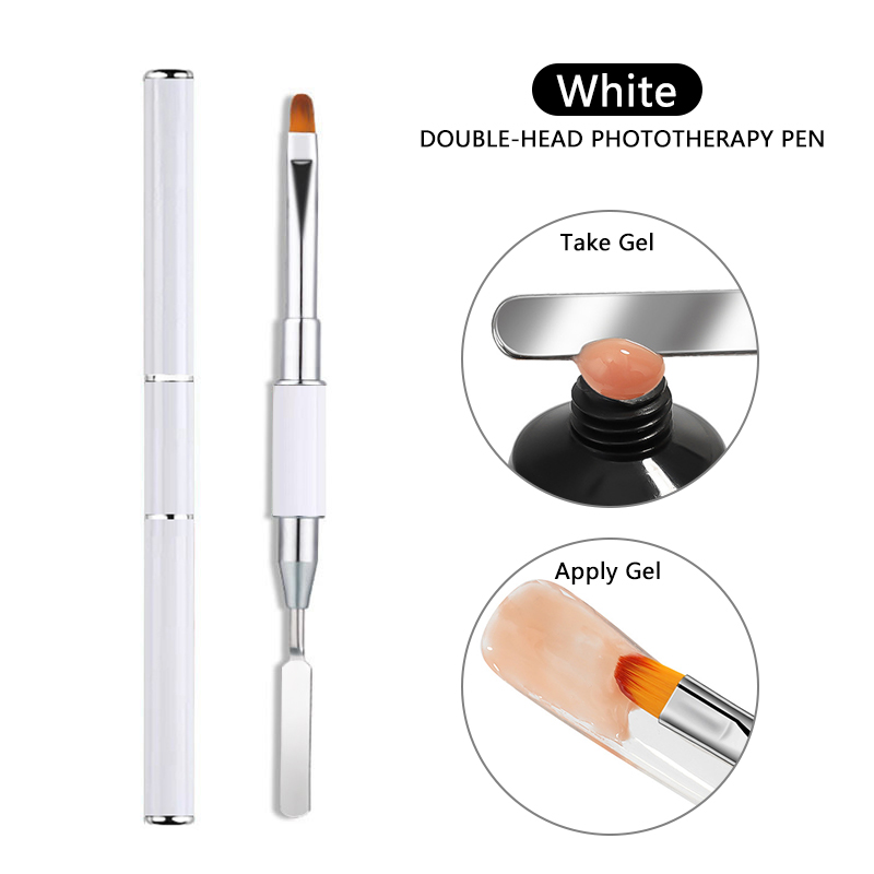 Pincel para decoración de uñas, 14 tamaños, mango de Metal, delineador de uñas, pincel para pintar con patrón de rayas, extensión de Gel UV acrílico, pluma para tallar y dibujar: Castaño