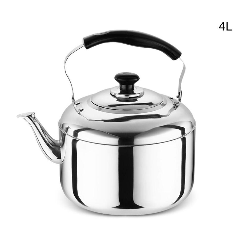Rvs Automatische Whistling Theeketel Kachel Top Theepot Pot, Dunne Basis, Lichtgewicht, Snelle Kokend, 4/5L: 4L