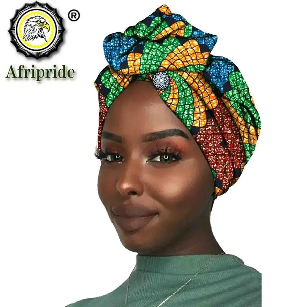 Nueva africana, diadema para mujer, tela de cera de algodón, pañuelo tradicional para la cabeza, turbante, cera de algodón puro AFRIPRIDE S001