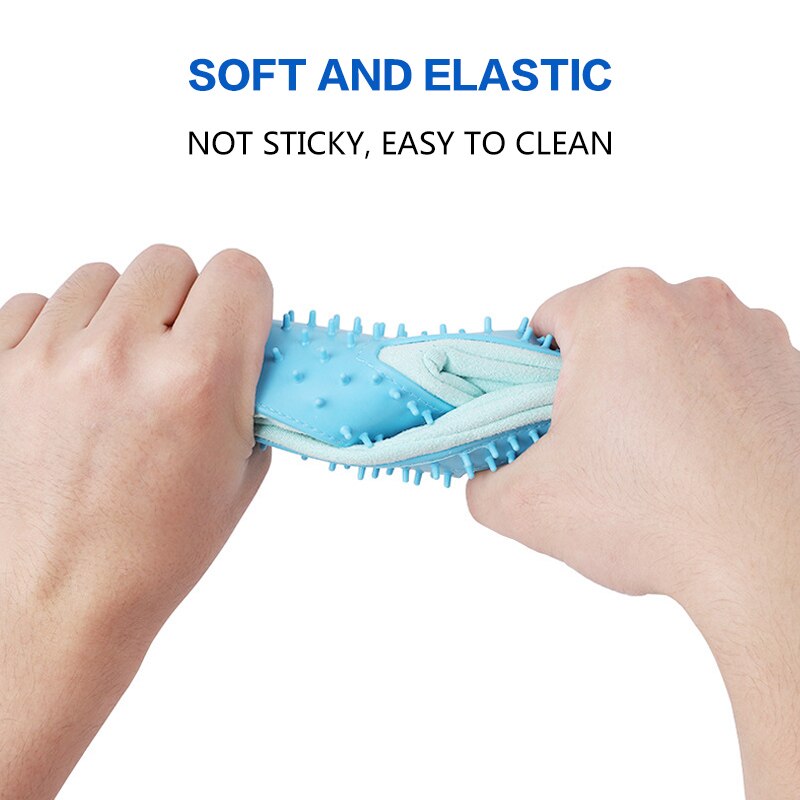 Guante de cepillo para mascotas, cepillo elástico suave de silicona para masaje, cepillo removedor de pelo para gatos, cepillo eficiente para perros, suministros de limpieza