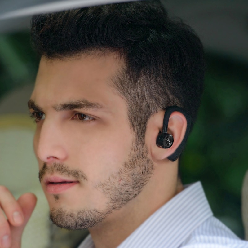 V9 mains libres affaires sans fil Bluetooth casque avec micro contrôle vocal casque pour lecteur connecter avec 2 téléphones