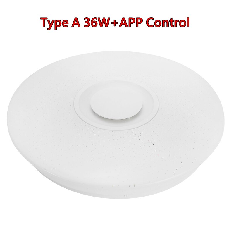 Smart LED APP + Remote Control Bluetooth Speaker with RGB Dimmable Ceiling Light Panel Lamp Loundspeaker Player For Kids Bedroom: A 36W APP Control